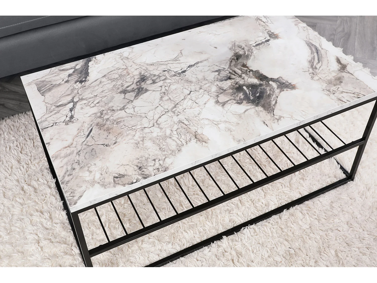 Houten salontafel "Asude" - 95 x 55 x 42 cm - Wit