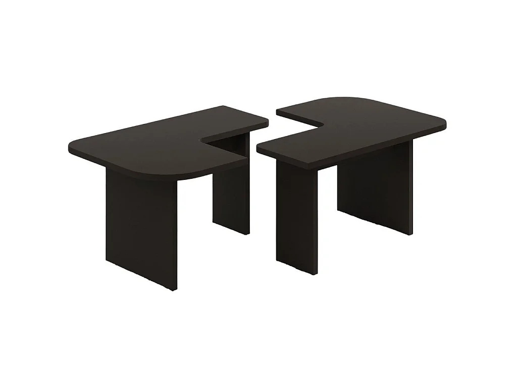 Ensemble tables basses en bois "Iris" - 90 x 45 x 35 cm - Gris anthracite