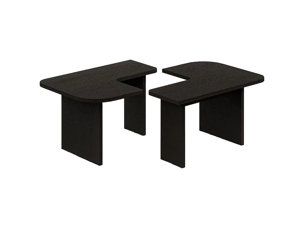 Couchtisch-Set aus Holz "Iris" - 90 x 45 x 35 cm - Schwarz