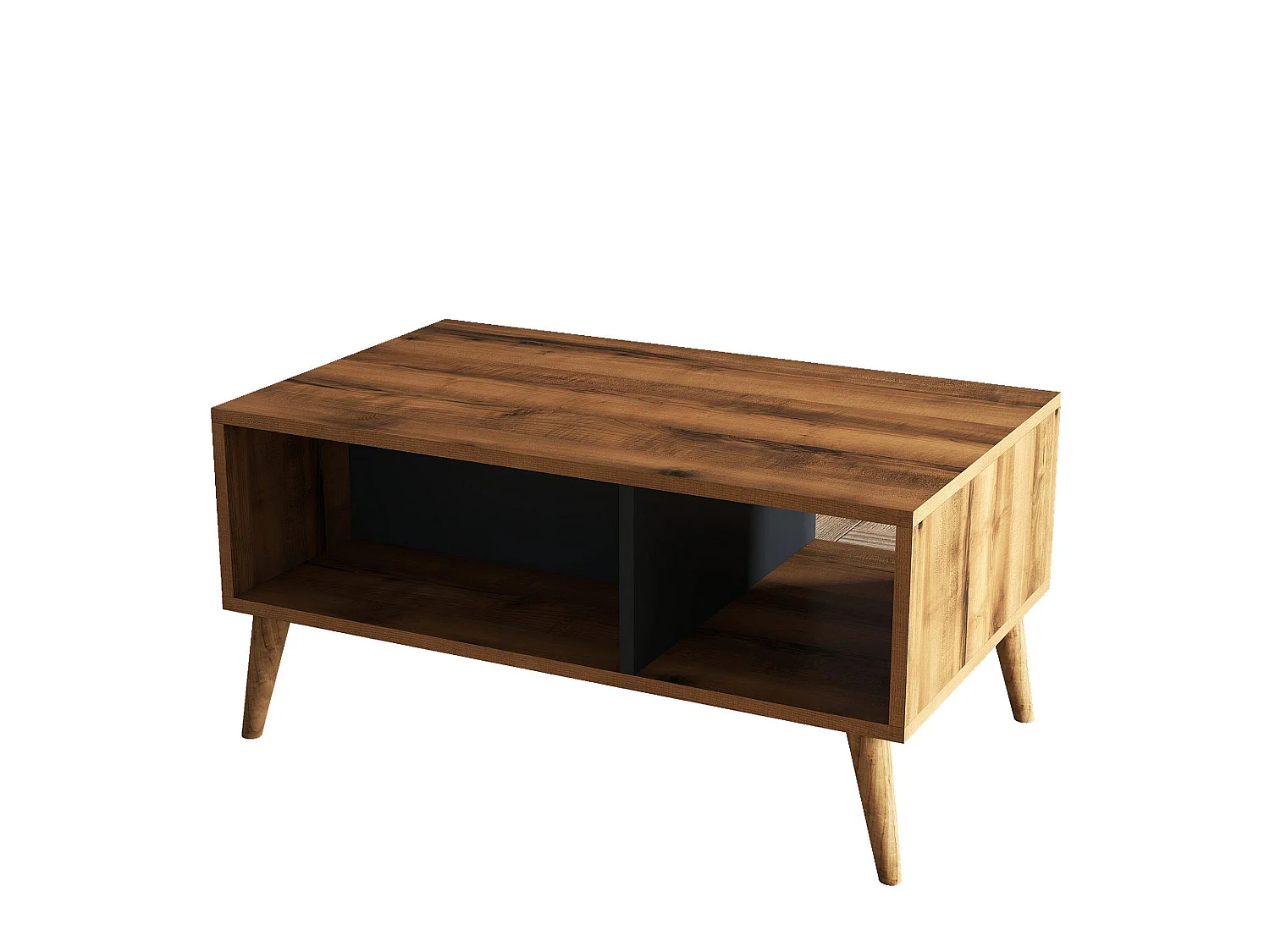 Table basse en bois "Exxen" - 90 x 41 x 54 cm - Gris anthracite