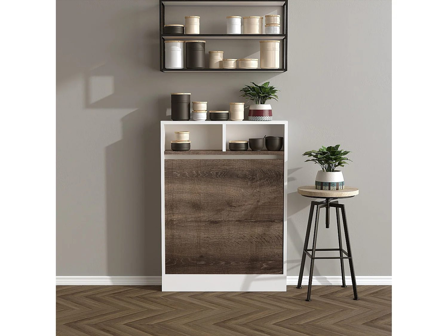 Table de repas pliable en bois "Bracked" - 70 x 15 x 96 cm - Beige