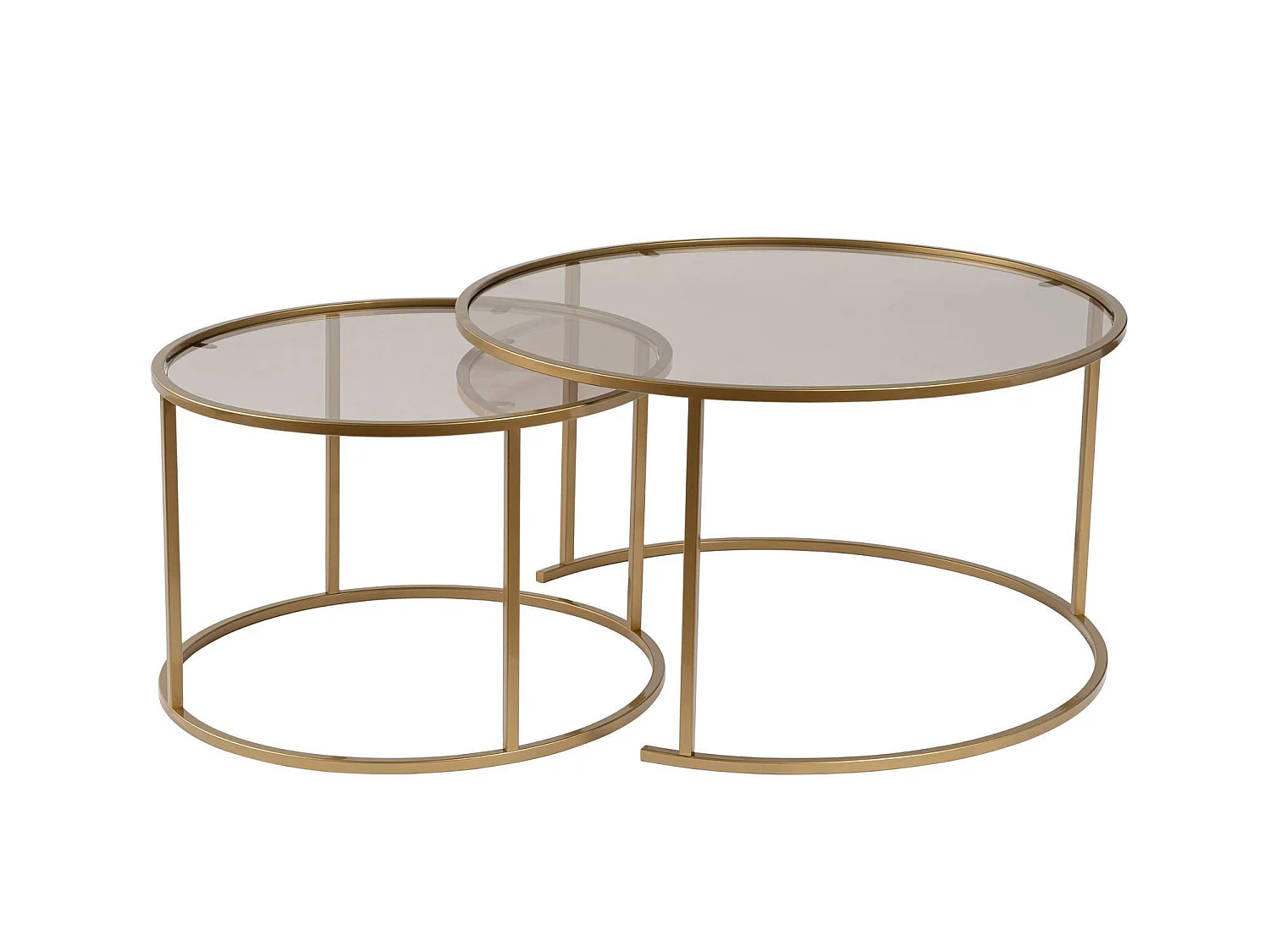 Set van 2 Metalen Salontafels "Aurum" - Goud Brons - 80 x 80 x 43 cm