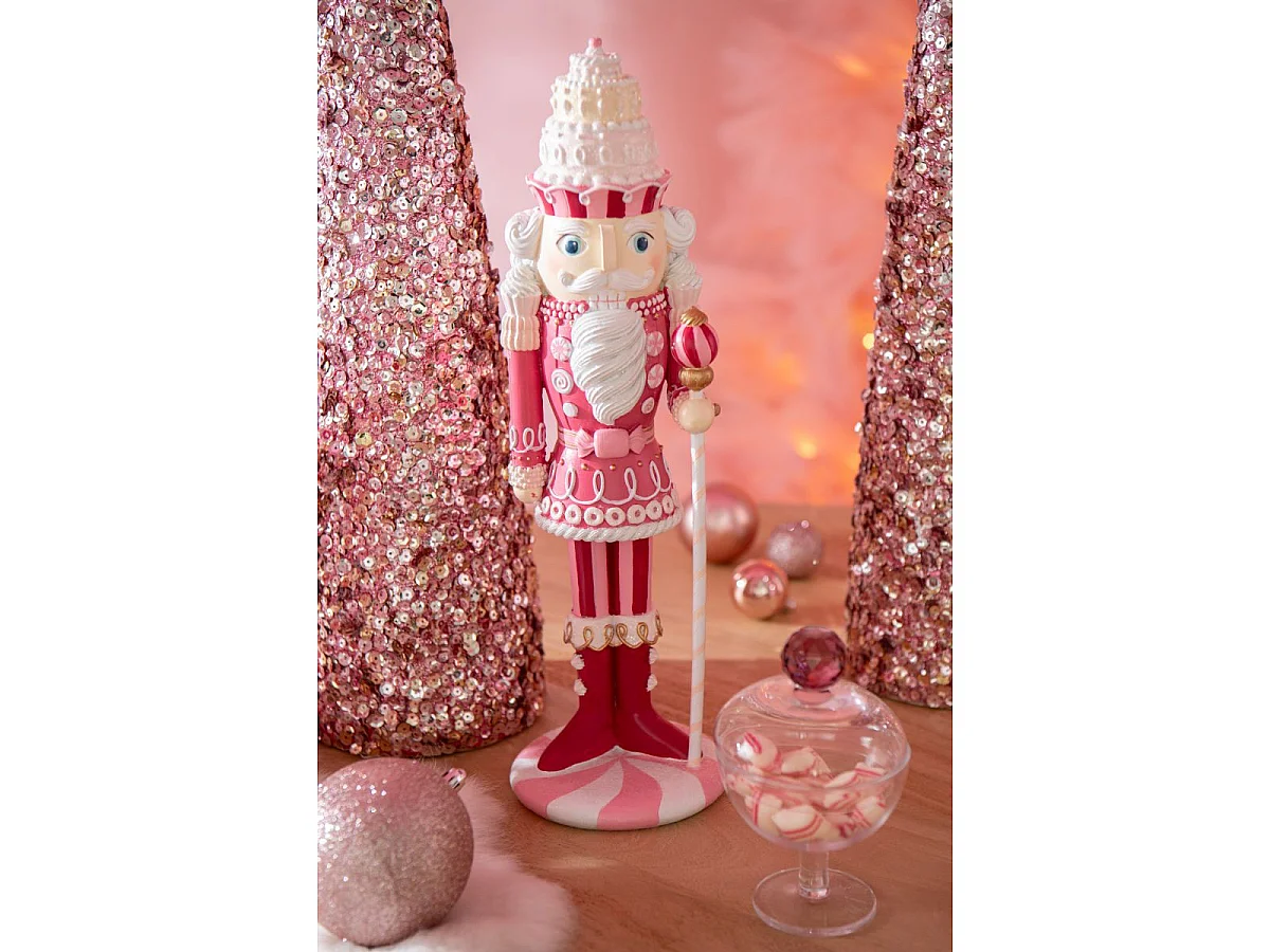 Casse-Noisette Déco "Bonbon" 38cm Rose