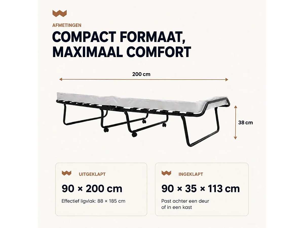 Troonz Opklapbed One Deluxe 90x200