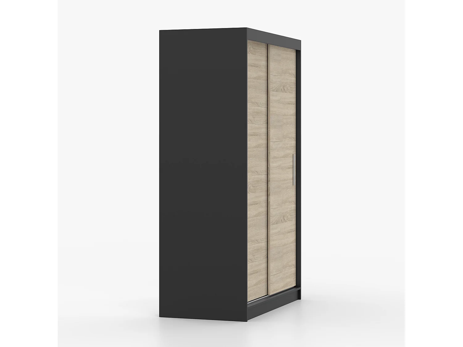 Set aus Kleiderschrank und Kommode Neomi 04 Frida 01, Schwarz
