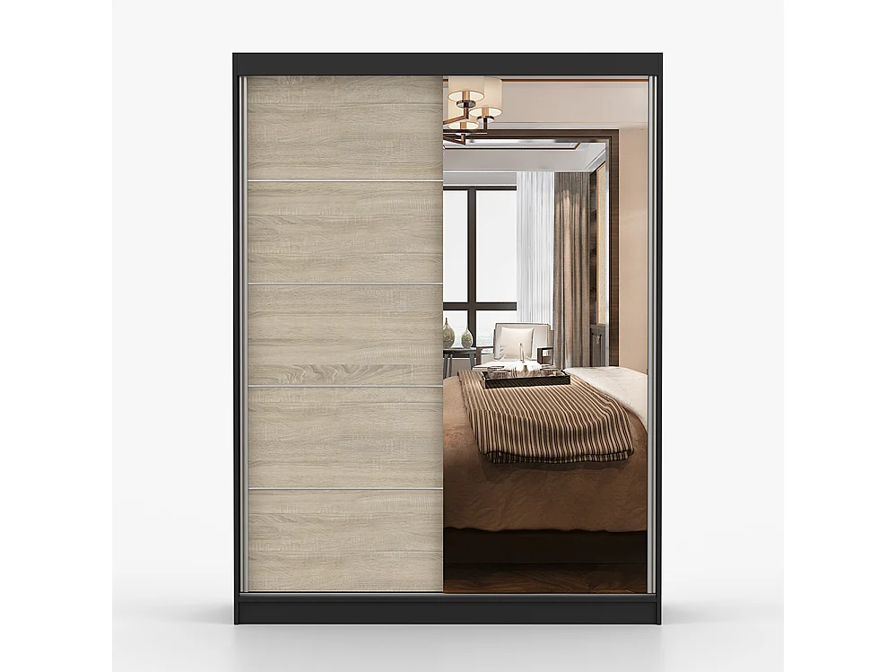Vista 05 Frida 01 Kleiderschrank- und Kommode-Set, Schwarz
