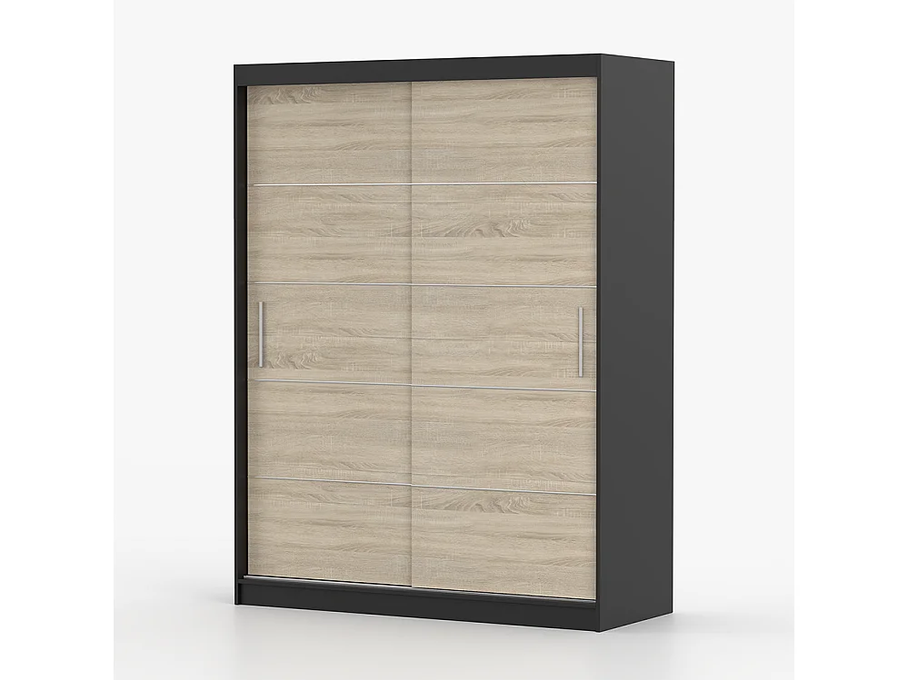 Vista 06 Frida 01 Kleiderschrank- und Kommode-Set, Schwarz