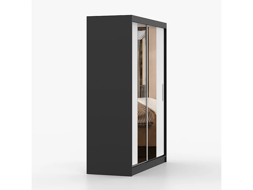 Kombination aus Kleiderschrank und Kommode Vista 01 Frida 01, Schwarz