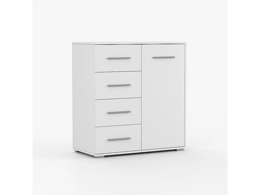 Ensemble armoire et commode Neomi 04 Frida 01, blanc
