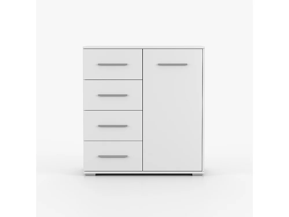 Ensemble armoire et commode Neomi 04 Frida 01, blanc