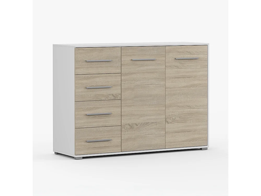 Kombination aus Kleiderschrank und Kommode Neomi 04 Frida 01, Weiß