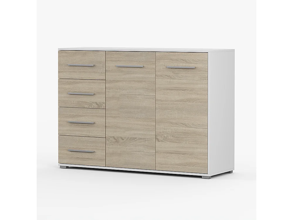 Kombination aus Kleiderschrank und Kommode Neomi 04 Frida 01, Weiß