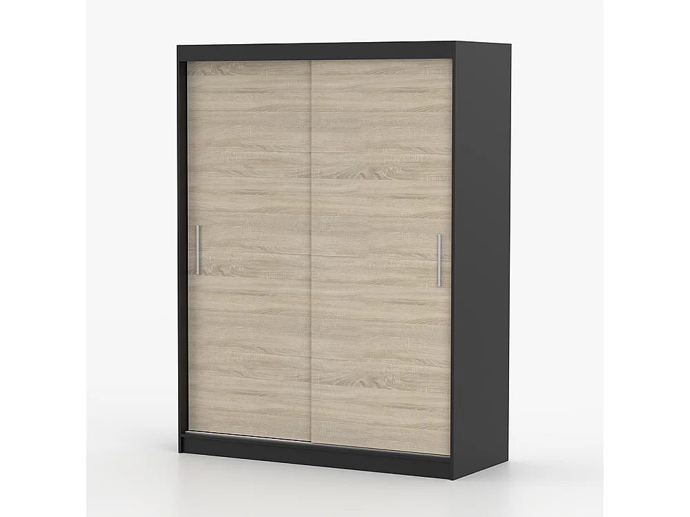 Kombination aus Kleiderschrank und Kommode Vista 04 Frida 01, Schwarz
