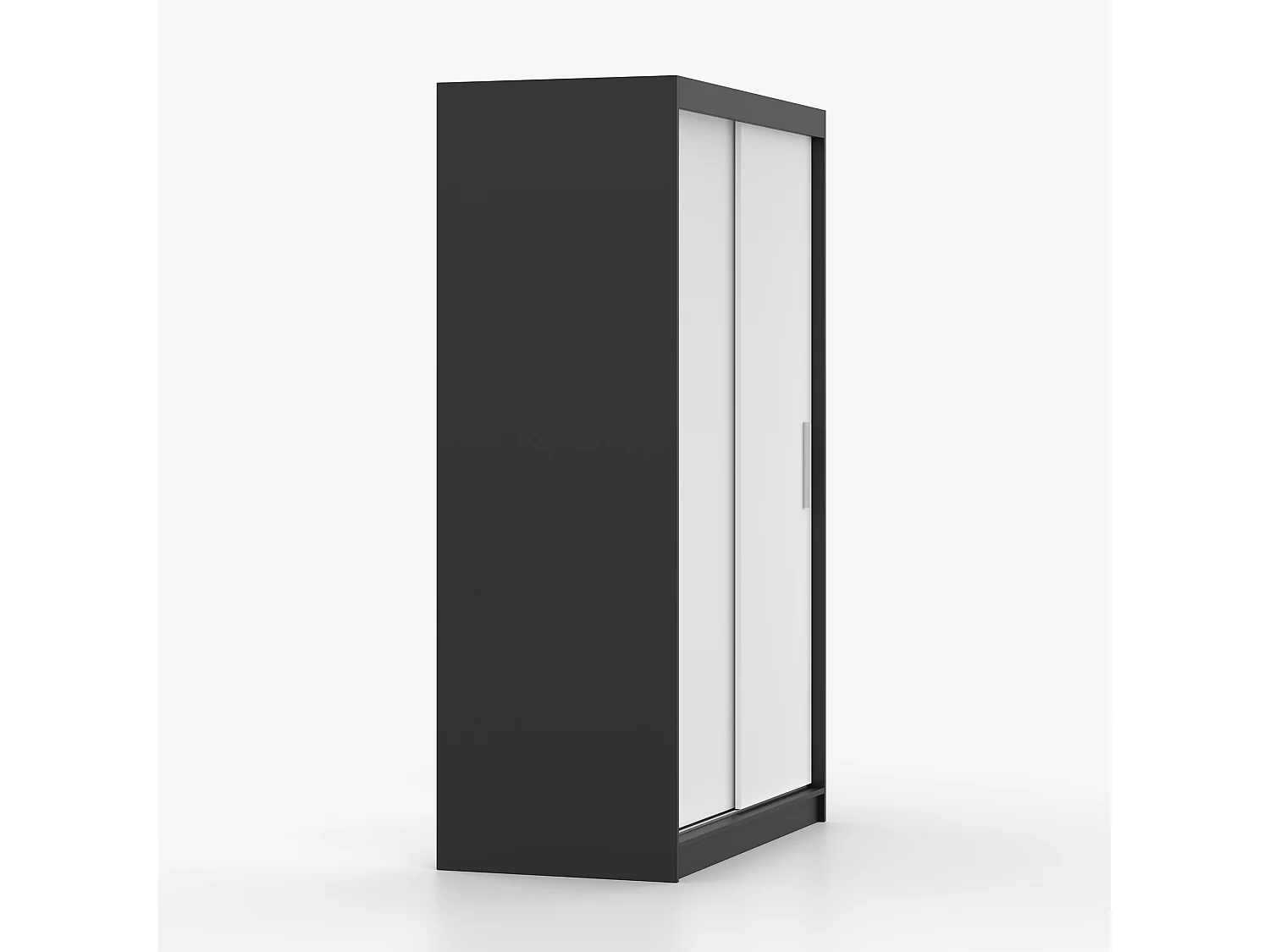 Set aus Kleiderschrank und Kommode Neomi 04 Frida 01, Schwarz