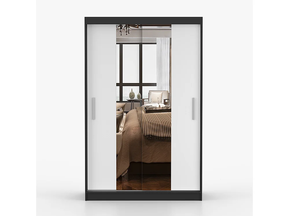 Neomi 01 Frida 01 Kleiderschrank- und Kommode-Set, Schwarz
