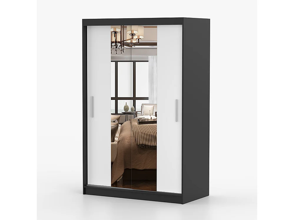 Neomi 01 Frida 01 Kleiderschrank- und Kommode-Set, Schwarz