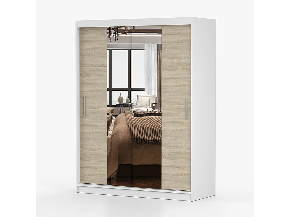 Kombination aus Kleiderschrank und Kommode Vista 01 Frida 01, Weiß