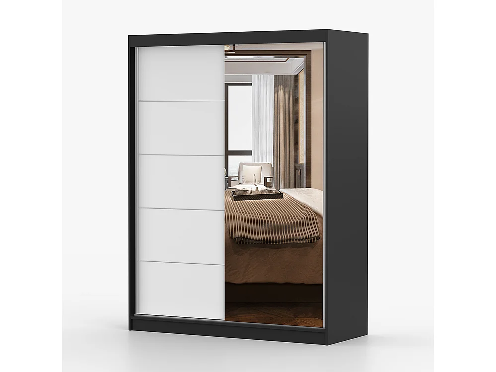 Vista 05 Frida 01 Kleiderschrank- und Kommode-Set, Schwarz