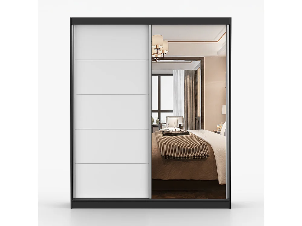 Bella 03 Frida 01 Kleiderschrank- und Kommode-Set, Schwarz