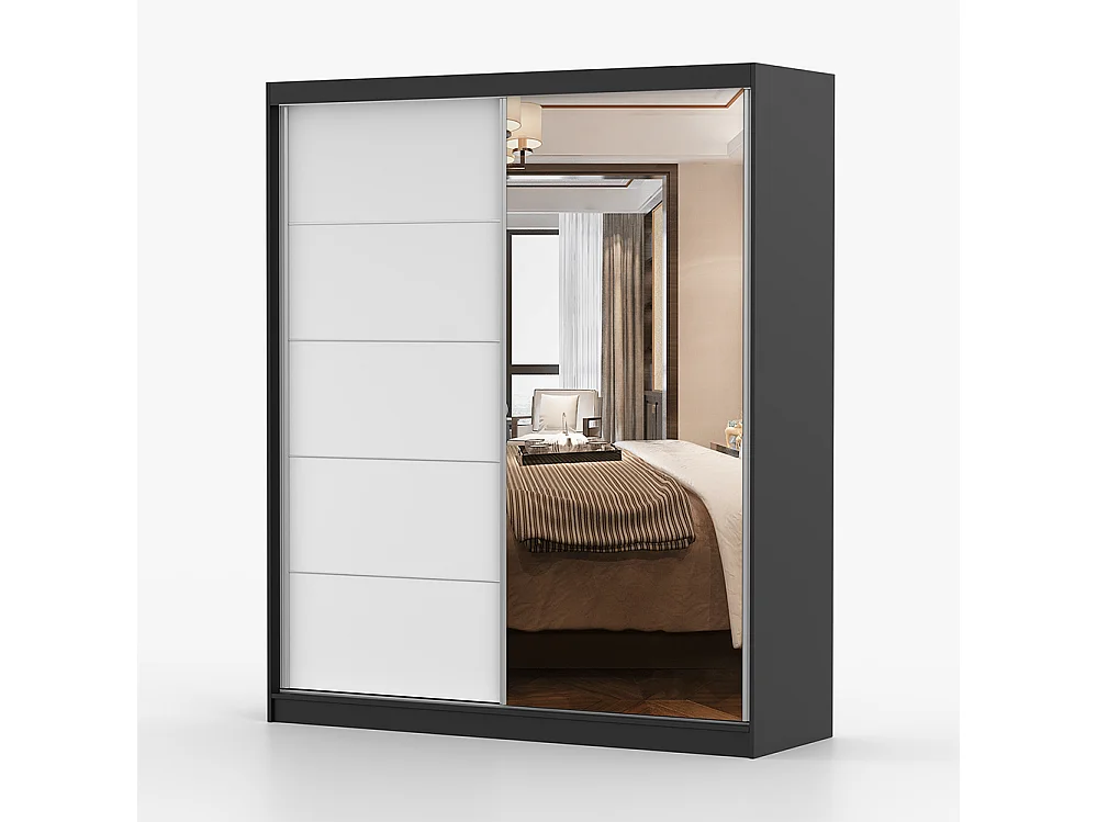 Bella 03 Frida 01 Kleiderschrank- und Kommode-Set, Schwarz