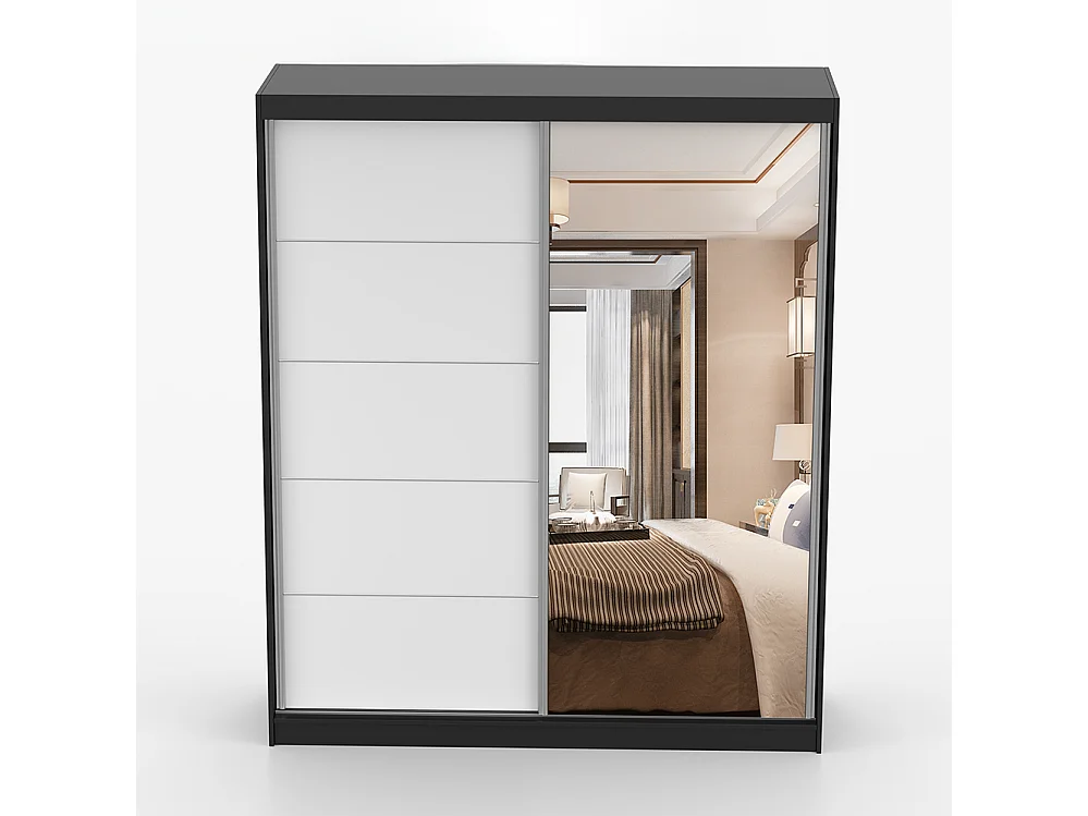 Bella 03 Frida 01 Kleiderschrank- und Kommode-Set, Schwarz