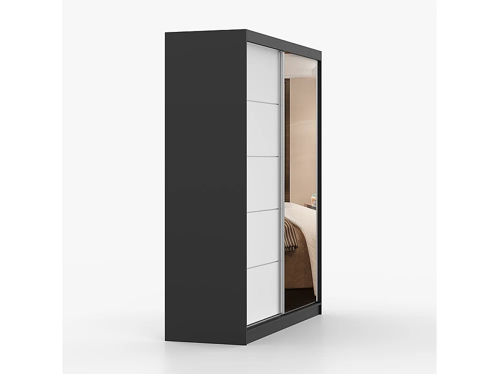 Bella 03 Frida 01 Kleiderschrank- und Kommode-Set, Schwarz