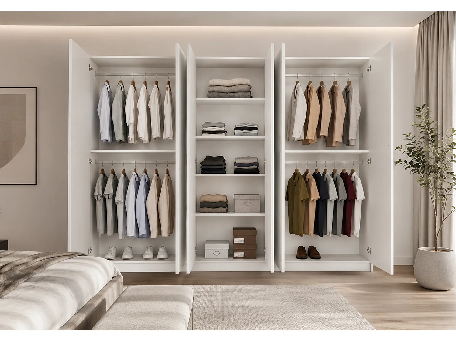 Kleiderschrank Rosa VII 6D, Weiß