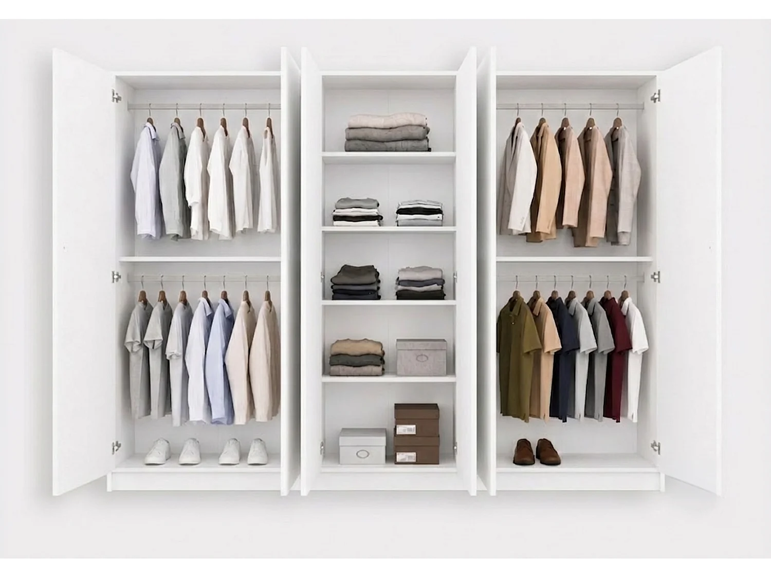Kleiderschrank Rosa VII 6D, Weiß