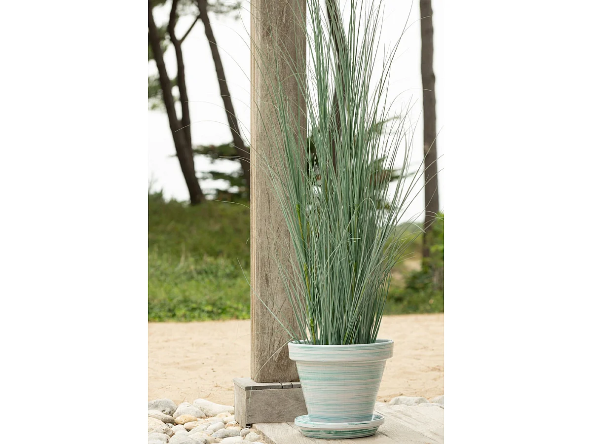 Cache-Pot Avec Soucoupe "Julio" 35cm Vert Menthe