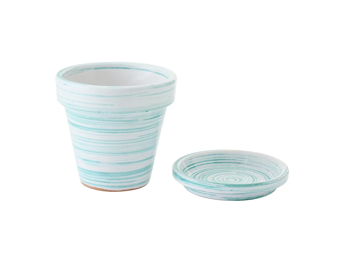 Cache-Pot Avec Soucoupe "Julio" 21cm Vert Menthe