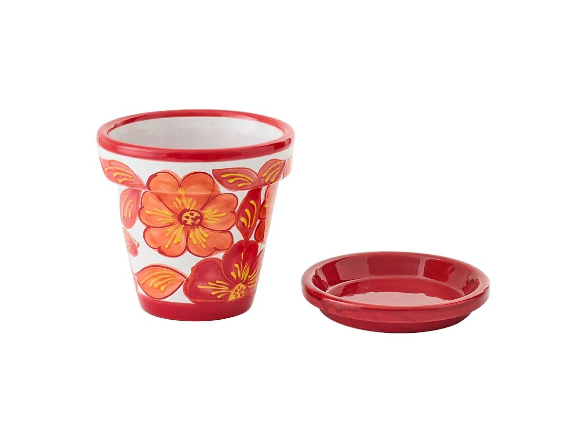 Cache-Pot Avec Soucoupe "Bennie" 21cm Orange