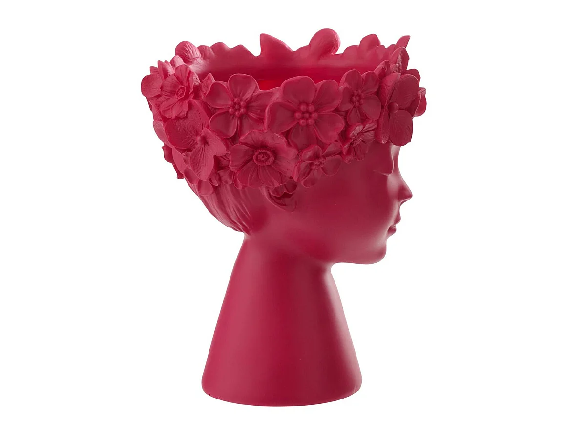 Cache-Pot Tête Fleurie "Flore" 24cm Fuchsia