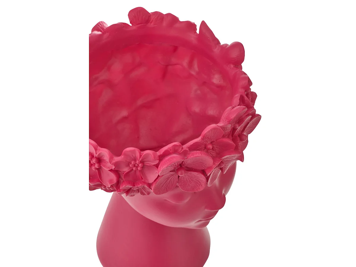 Cache-Pot Tête Fleurie "Flore" 24cm Fuchsia