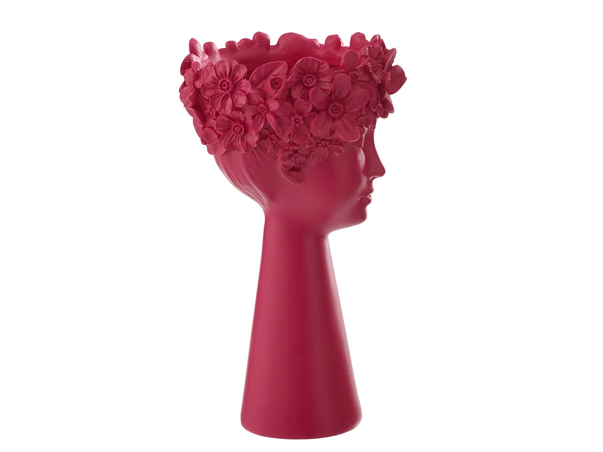 Cache-Pot Tête Fleurie "Flore" 40cm Fuchsia