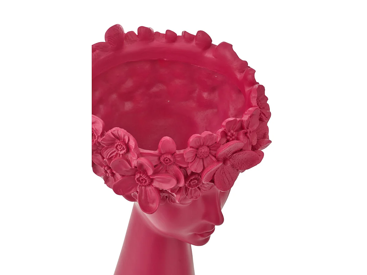Cache-Pot Tête Fleurie "Flore" 40cm Fuchsia