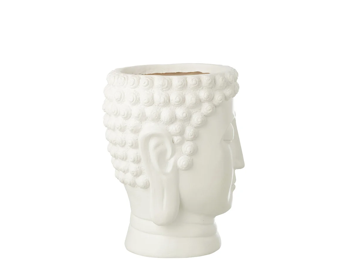 Cache-Pot Tête de Bouddha "Bodhi" 33cm Blanc
