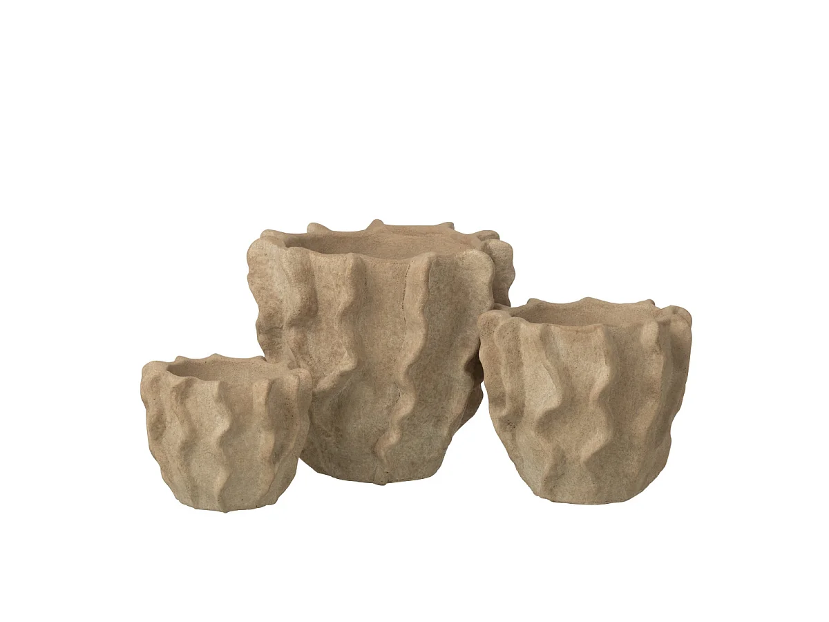 Cache-Pot Déco en Ciment "Roca" 22cm Beige