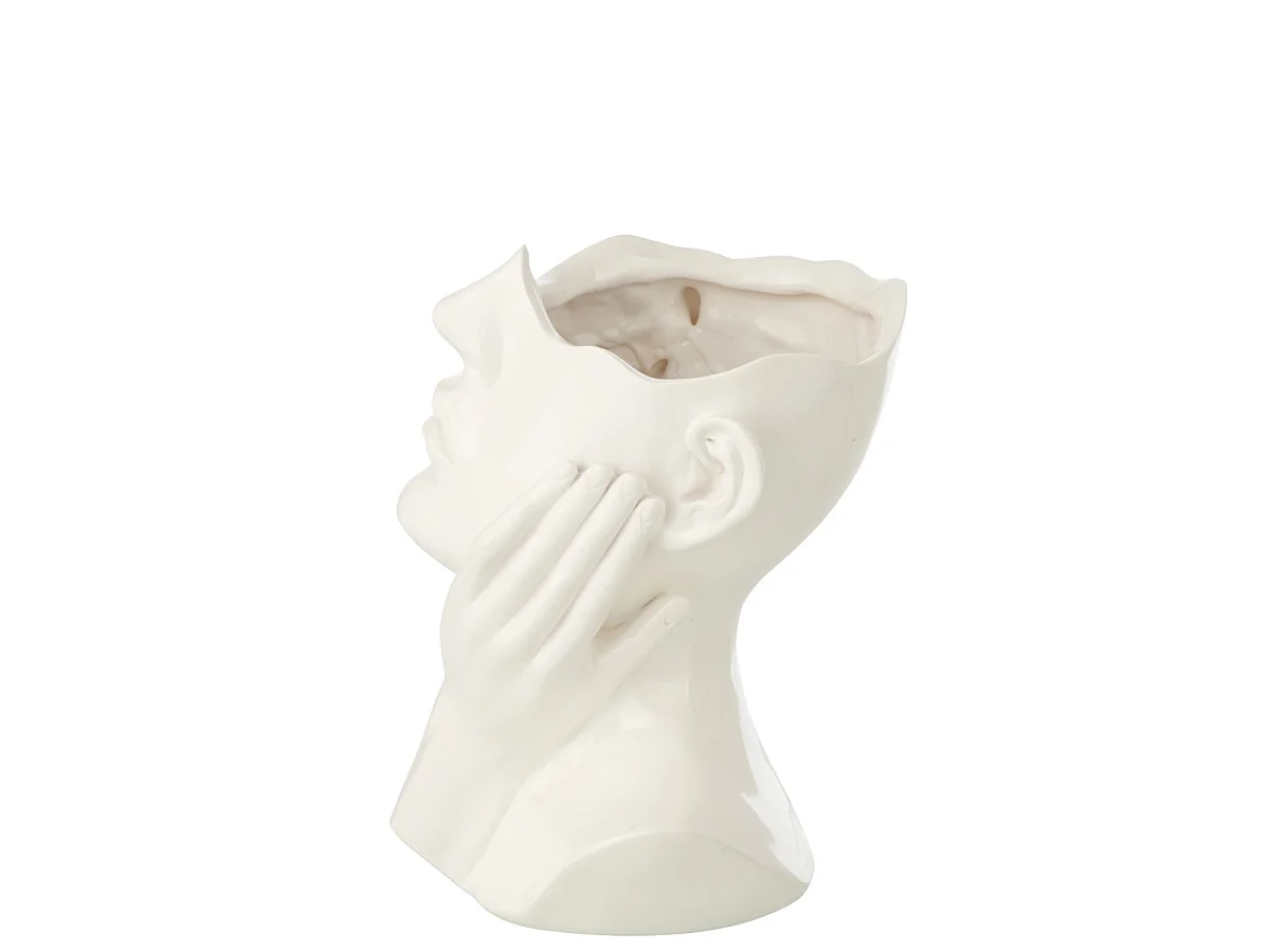 Cache-Pot Buste de Femme "Muse" 27cm Blanc