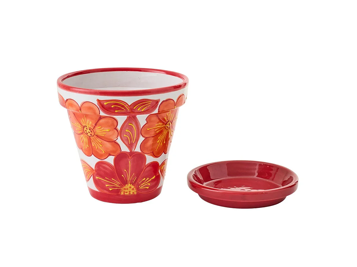 Cache-Pot Avec Soucoupe "Bennie" 27cm Orange