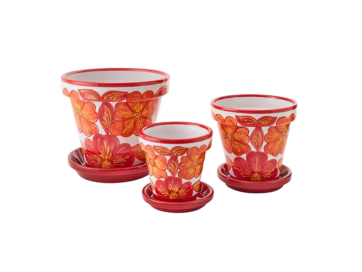 Cache-Pot Avec Soucoupe "Bennie" 27cm Orange