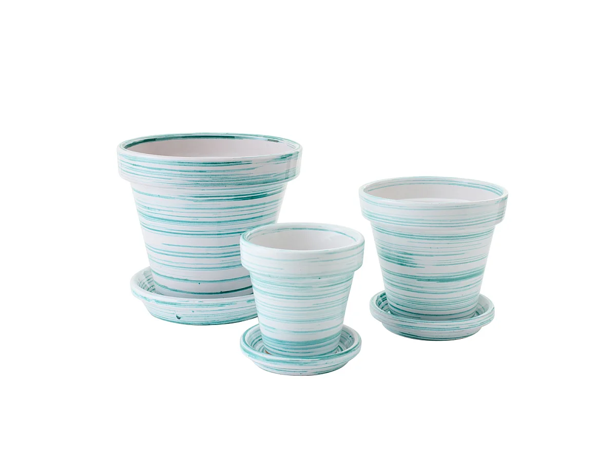 Cache-Pot Avec Soucoupe "Julio" 27cm Vert Menthe