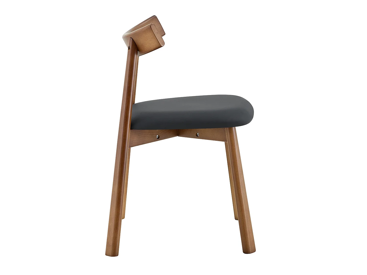 Scandinavische Eetkamerstoelen 2-delige set met Gebogen Houten Rugleuning