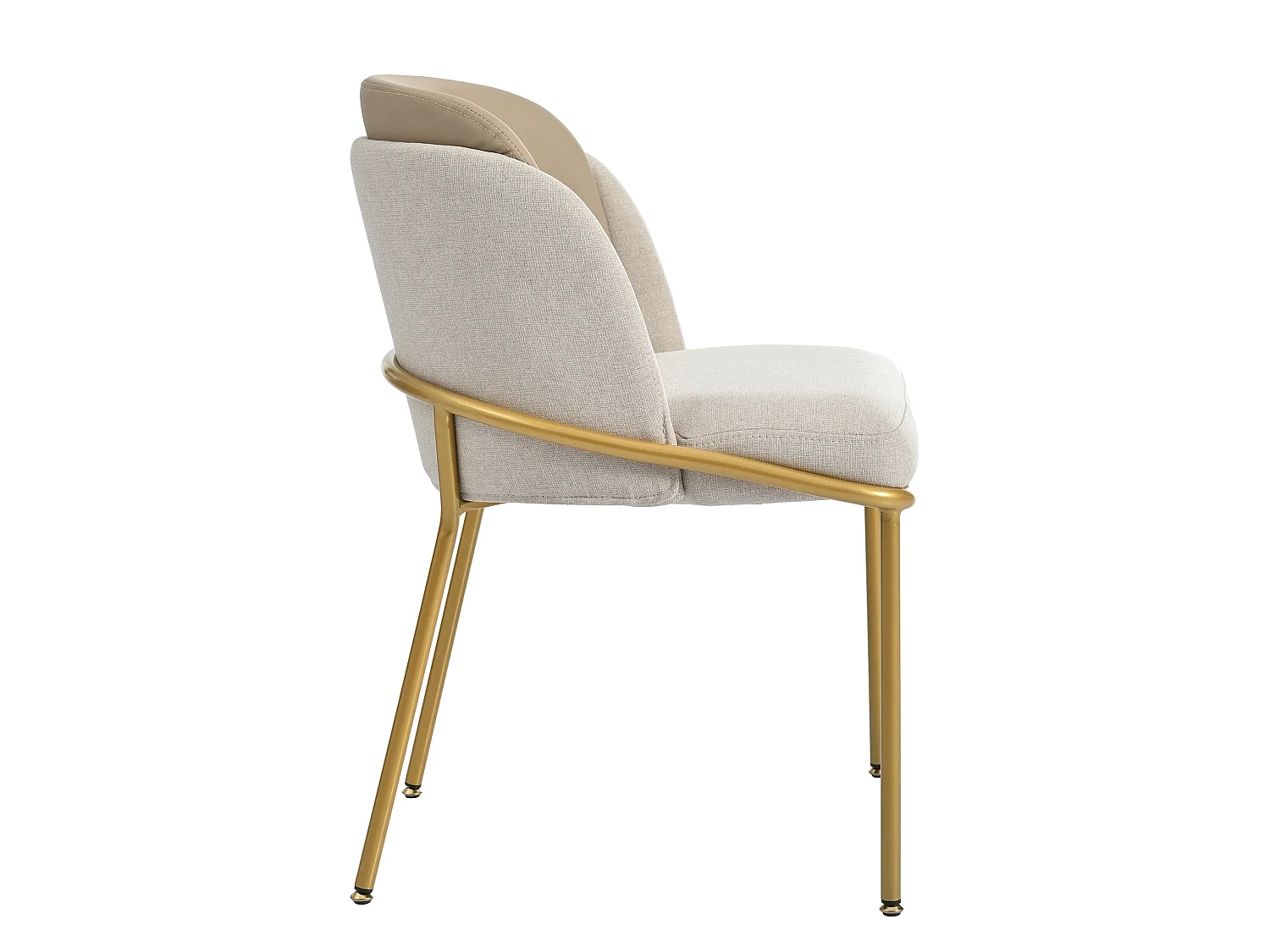 Ensemble de 2 Chaises de Salle à Manger Modernes en Tissu et Similicuir Cadre en Métal Doré