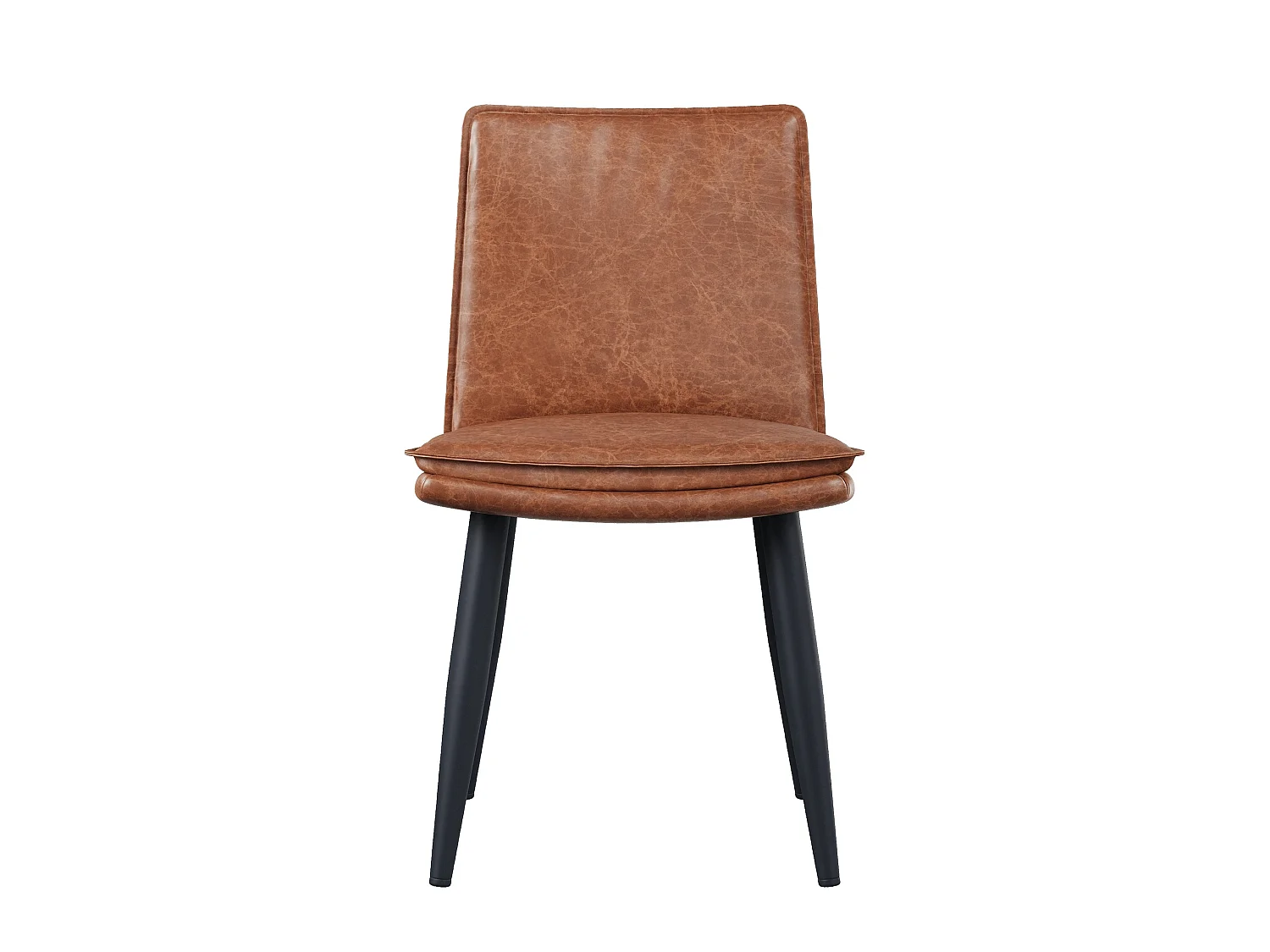 Moderne 2-delige Set Eetkamerstoelen van PU met Dubbellaags Bekleding en Metalen Poten