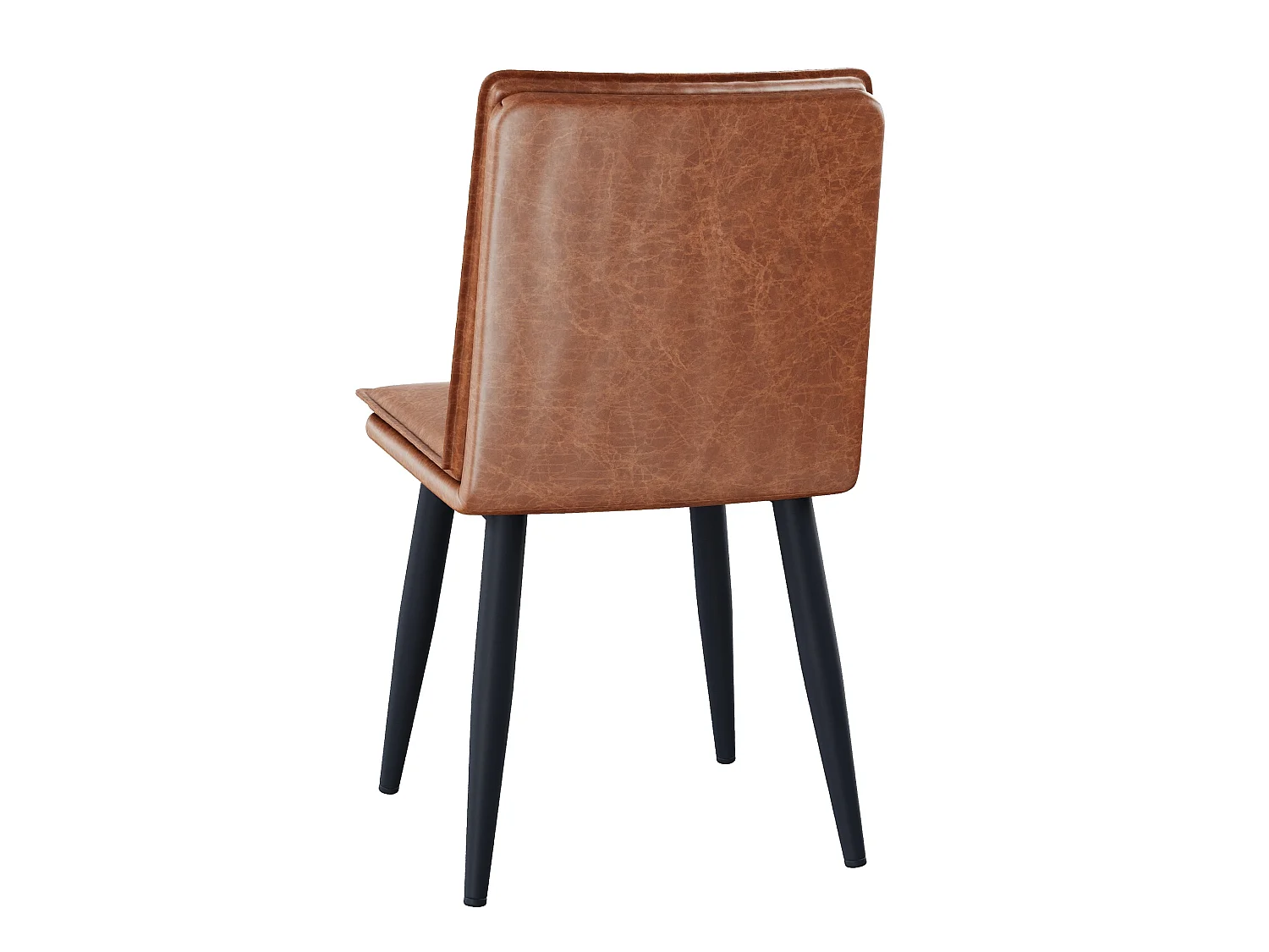 Moderne 2-delige Set Eetkamerstoelen van PU met Dubbellaags Bekleding en Metalen Poten