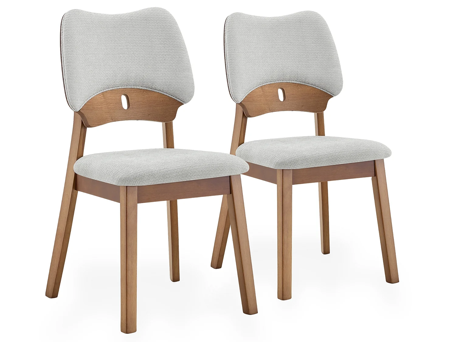 Scandinavische Eetkamerstoelen 2-delige set met vlindervormige rugleuning en PU-zittingen