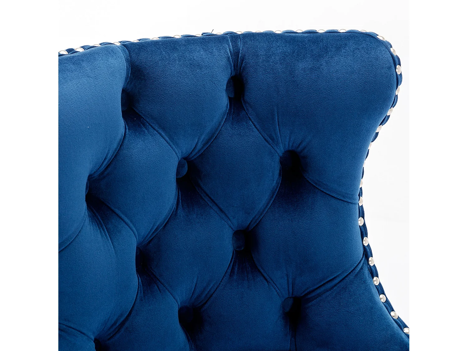 Lot de 2 Tabourets de Bar en Velours, Hauteur Réglable, Pivotants, avec Dossier - Bleu