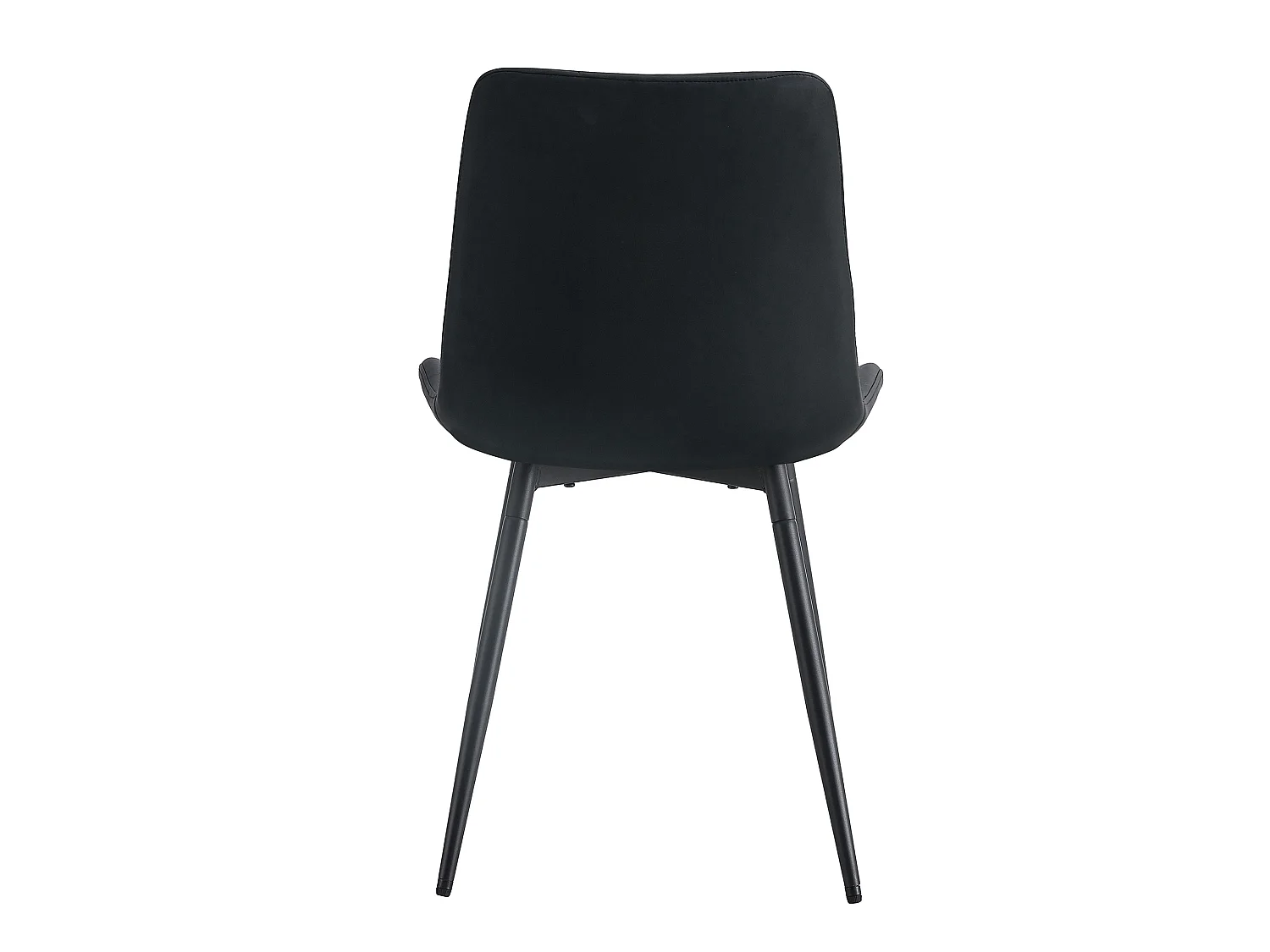 Set van 4 Armloze Eetkamerstoelen met Breed Gewatteerd Zitvlak en Metalen Poten