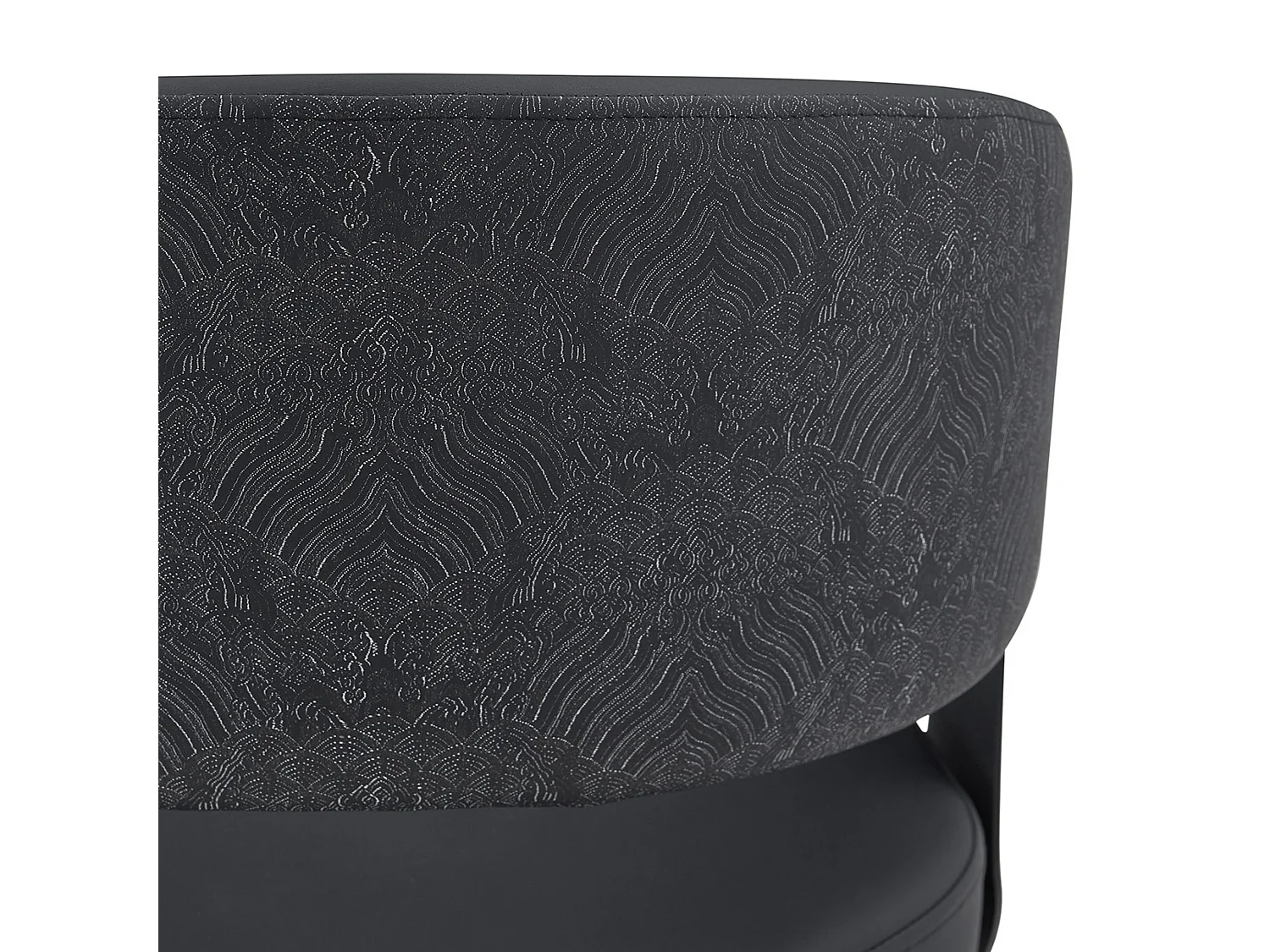 Ensemble de 2 Tabourets de Bar rembourrés de Style Mid Century avec Accoudoirs, Similicuir Noir, Base en Métal, Capacité de 150 kg