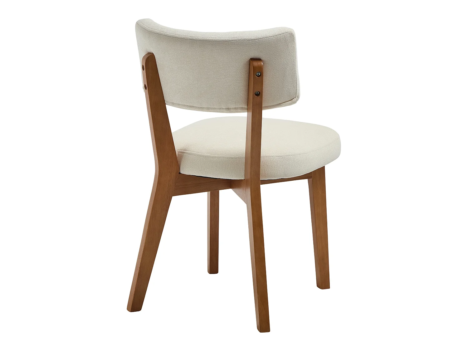 Ensemble de 2 chaises de salle à manger avec revêtement en tissu et structure en bois de hêtre - Style Mid Century